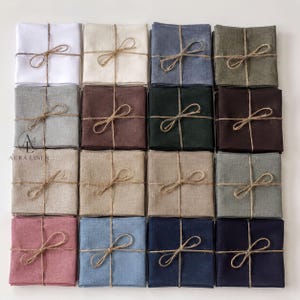Stonewashed Natural Linen Napkins - Soft, Durable, Napkin Sets Available Custom Size, Gift For Home Decor, Wedding Gift