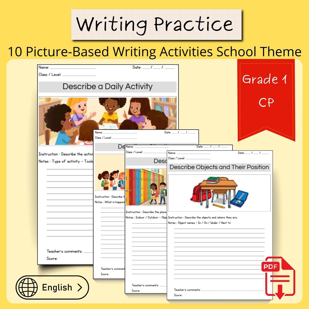 Picture Description Activities.pdf Picture Description Writing Activities – English K–2 – Printable PDF - Etsy