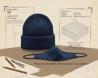 DIY Beanie Mütze und Maske Schnittmuster PDF Winter Cap Template Set