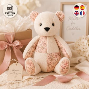 Teddy Bear Plush Pattern | PDF Sewing Pattern | Handmade With Love | Baby Shower Present