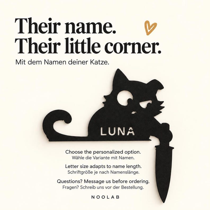Personalized Black Cat with Name, Funny Corner Decoration - Etsy Portugal