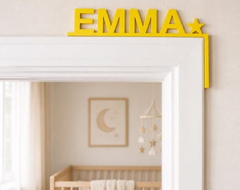 Letrero con el nombre del bebé para la puerta / Decoración personalizada para el marco de la puerta de la habitación del bebé