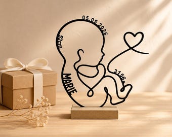 Personlig present till nyfödd bebis | Namnställ med födelseuppgifter | Minnessak
