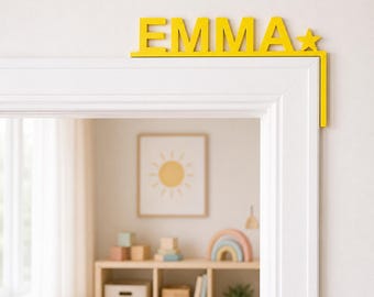 Letrero personalizado para puerta / Elija entre 34 colores y símbolos / Decoración de esquina con marco 3D