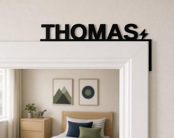Letrero con el nombre para la puerta de la sala de juegos / Decoración personalizada para el marco de la puerta infantil