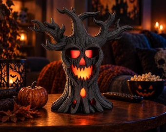 Spooky Skull Tree with LED Tea Light, 19 cm Horror Movie Night Decor