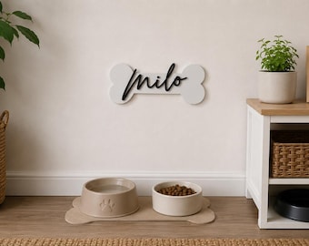 Letrero personalizado con el nombre de tu perro / Placa de pared personalizada para mascotas / Decoración para la habitación de tu perro / Letrero de pared con el nombre de tu mascota