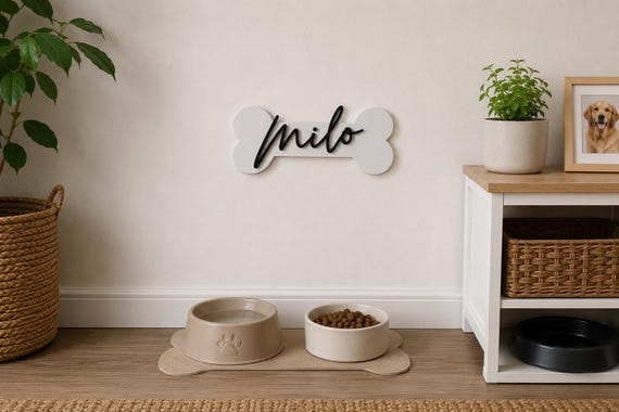 Personalized Dog Name Sign | Custom Pet Wall Plaque  | Dog Room Decor | Pet Name Wall Sign