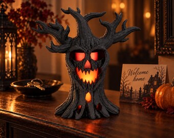Skull Tree with LED Tea Light, 19 cm Gothic Housewarming Gift