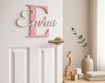 Letrero personalizado para la puerta de la habitación infantil / Letrero personalizado con el nombre de la habitación del bebé / Decoración para la habitación del bebé / Regalo para recién nacido o baby shower