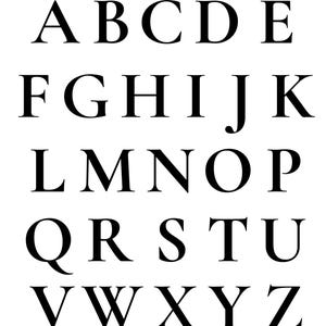 May include: A black and white graphic featuring the complete English alphabet in uppercase letters. The characters are arranged in five rows, starting with A through E, followed by F through K, L through P, Q through U, and ending with V through Z.