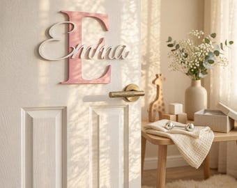 Namensschild Kinderzimmer personalisiert | Türschild Kinderzimmer | Wanddeko Babyzimmer | Türschild mit Name | Geschenk Geburt