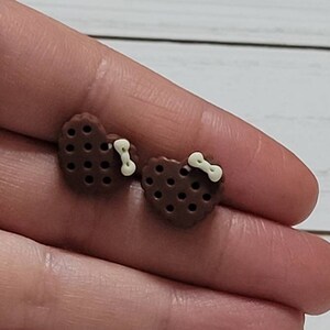 Chocolate Cookie Earrings, Cookie Posts, Cookie Studs, Baker Earrings, Baker Gift, Biscuit Earrings, Biscuit Posts, Biscuit Studs