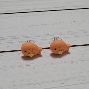 Goldfish Earrings, Goldfish Post Earrings, Goldfish Stud Earrings, Goldfish Studs, Goldfish Earrings for Kids