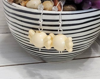 Cream Colored Candy Earrings, Candy Wrapper Earrings, Candy Dangle Earrings, Fake Candy Earrings, Cosplay Earrings, Costume Earrings