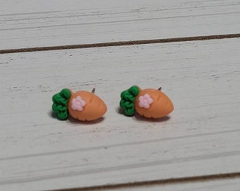 Tiny Carrot Studs, Carrot Stud Earrings, Carrot Posts, Carrot Post Earrings, Cute Carrot Earrings, Easter Carrot Earrings