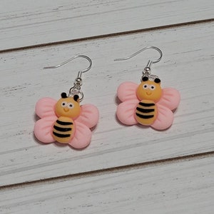 Bee Earrings, Bee Charm Earrings, Honey Bee Earrings, Honeybee Earrings, Bumble Bee Earrings, Bumblebee Earrings
