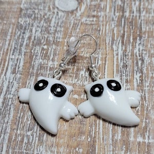Large Ghost Earrings, Ghost Charm Earrings, Halloween Earrings
