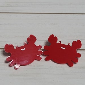Large Crab Earrings, Crab Dangle Earrings, Red Crab Earrings, Beach Earrings, Ocean Earrings, Beach Vacation Earrings, Crab Stud Earrings