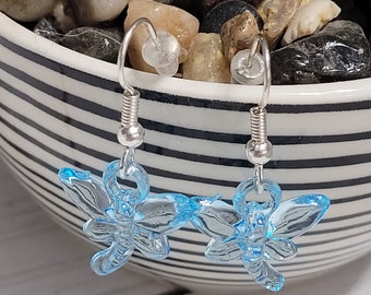 Light Blue Dragonfly Earrings