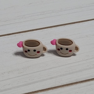 Coffee Earrings, Coffee Cup Earrings, Coffee Kawaii Earrings, Coffee Stud Earrings, Coffee Gift, Coffee Studs, Coffee Cup Studs