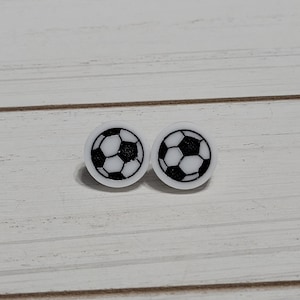 Soccer Earrings, Soccer Stud Earrings, Soccer Studs, Soccer Mom Earrings, Sports Earrings, Sports Studs, Soccer Ball Studs, Soccer Ball