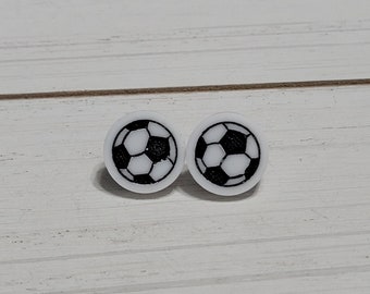 Soccer Earrings, Soccer Stud Earrings, Soccer Studs, Soccer Mom Earrings, Sports Earrings, Sports Studs, Soccer Ball Studs, Soccer Ball