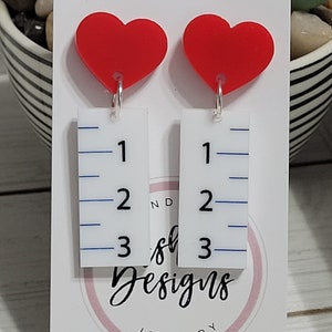 Teacher Earrings for Women, Teacher Appreciation Gifts for School, Ruler Earrings, Ruler Studs, Back to School Earrings, Teacher Studs