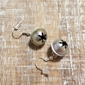 Bright Silver Matte Christmas Bell Earrings, Silver Bell Earrings