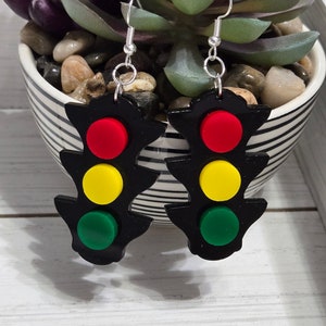 Traffic Light Earrings, Stop Light Earrings, Traffic Light Dangle Earrings, Stop Light Earrings Dangle, Retro Earrings for Women Acrylic
