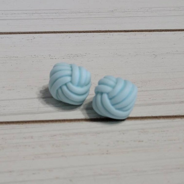 Large Yarn Ball Earrings, Yarn Studs, Knit Yarn Studs, Yarn Crochet Studs, Knitted Yarn Earrings, Yarn Ball Studs, Yarn Earrings