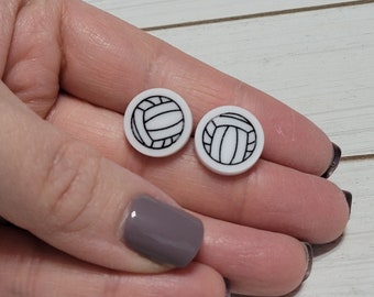 Volleyball Earrings, Volleyball Stud Earrings, Volleyball Studs, Volleyball Mom Earrings, Sports Earrings, Sports Studs, Team Earrings