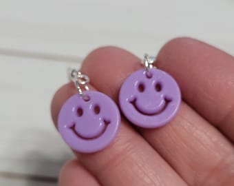 Happy Face Charm Earrings, Smiley Face Earrings, Happy Face Earrings, Retro Earrings, Smile Emoji Earrings, Emoji Smiley Earrings