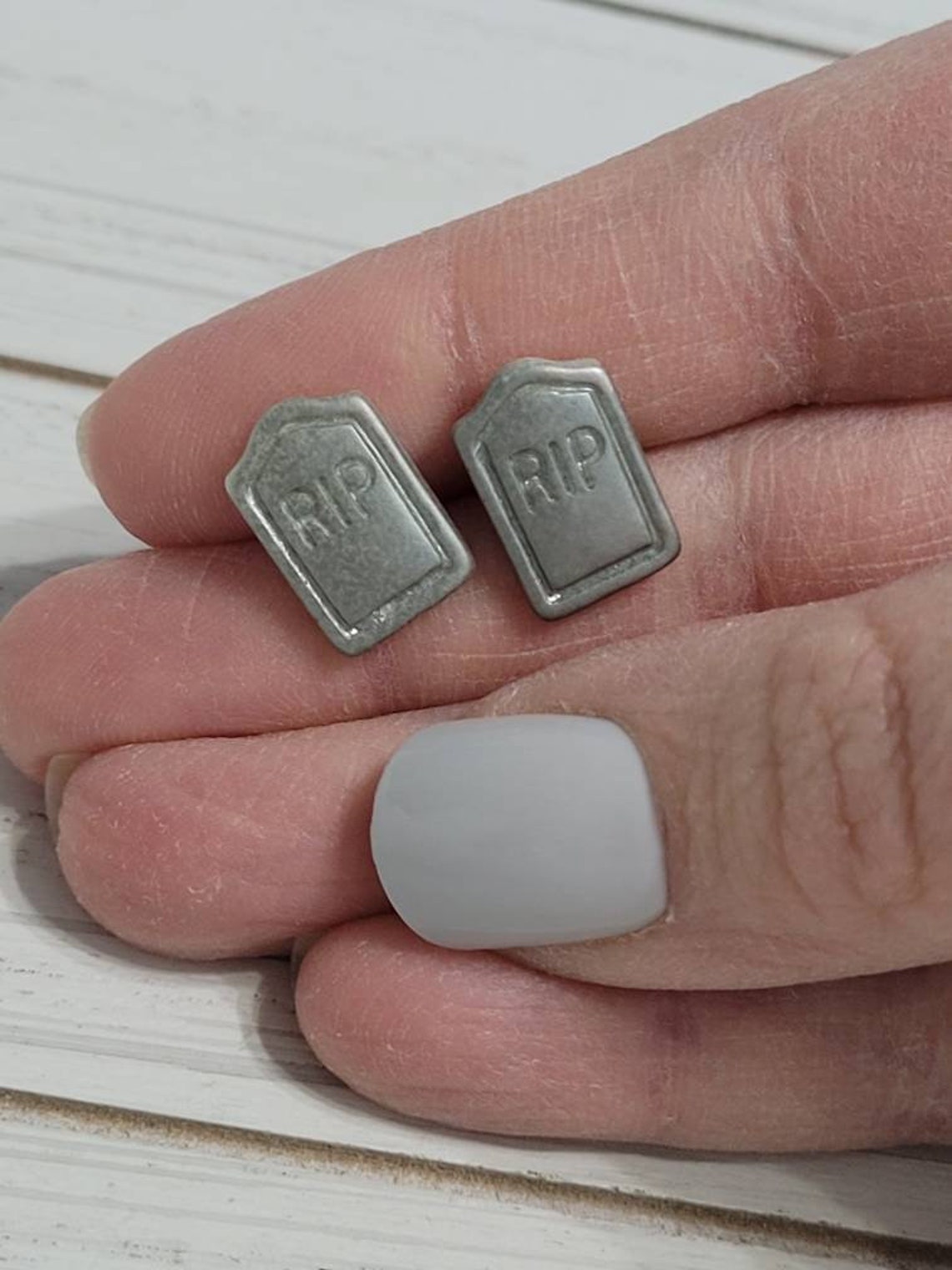 Heavy Earring Rip RIP Earrings, RIP Tombstone Grave Earrings, Halloween Studs, Tombstone ...