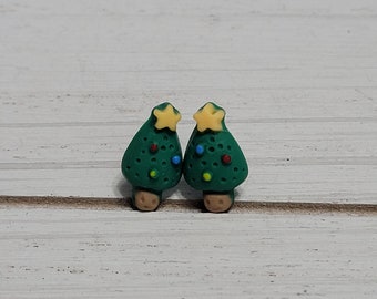 Tiny Christmas Tree Earrings, Christmas Tree Studs, Christmas Studs, Christmas Tree Posts, Christmas Stud Earrings, Christmas Earrings Trees