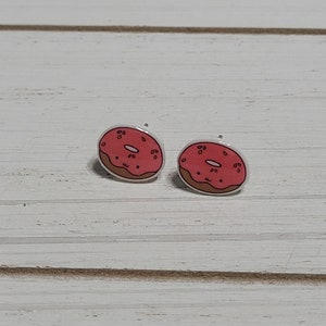 Tiny Donut Studs, Donut Stud Earrings, Donut Posts, Donut Post Earrings, Cute Donut Earring, Donut Earrings Stud, Donut Earrings