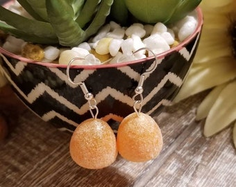 Orange Gumdrop Christmas Candy Earrings