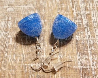 Blue Gumdrop Christmas Candy Earrings
