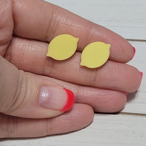 Lemon Studs, Lemon Stud Earrings, Lemon Fruit Studs, Lemon Fruit Earrings, Fruit Earrings Lemons, Summer Earrings, Summer Studs