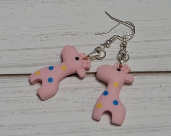 Giraffe Earrings, Giraffe Dangle Earrings, Giraffe Drop Earrings, Zoo Earrings, Baby Giraffe Earrings, Noah's Ark Earrings