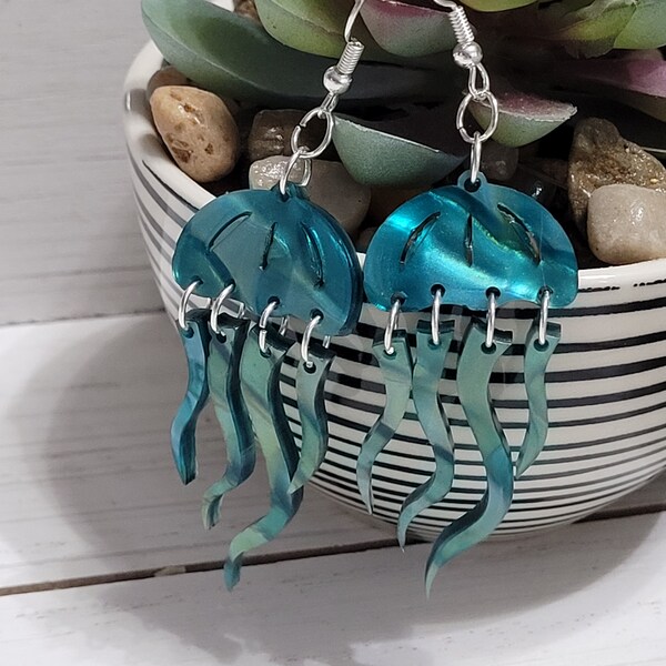 18K Gold Color Jellyfish Stud Earrings