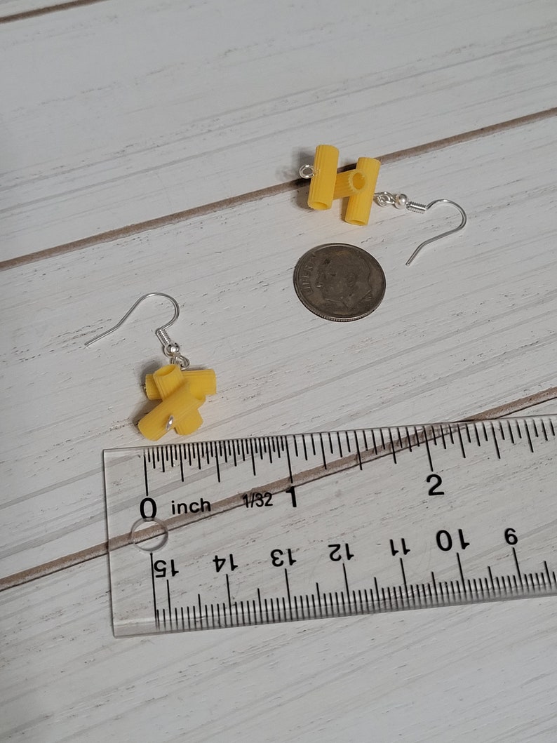 Tiny Macaroni Earrings, Noodle Earrings, Spaghetti Earrings, Fake Food Earrings, Fake Noodle Earrings image 7