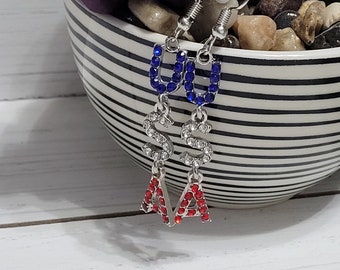 Boucles d'oreilles Etats-Unis, Boucles d'oreilles rouge blanc et bleu, Boucles d'oreilles du 4 juillet, Boucles d'oreilles du 4 juillet, Boucles d'oreilles du jour de l'indépendance, Boucles d'oreilles rouge blanc bleu des Etats-Unis