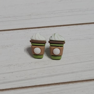Coffee Earrings, Coffee Cup Earrings, Latte Earrings, Coffee Stud Earrings, Coffee Gift, Coffee Lovers Gift, Coffee Studs, Coffee Cup Studs