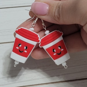 Large Coffee Earrings, Coffee Cup Earrings, Latte Earrings, Large Coffee Cup Earrings, Coffee Lover Gift, Coffee Lovers Gift