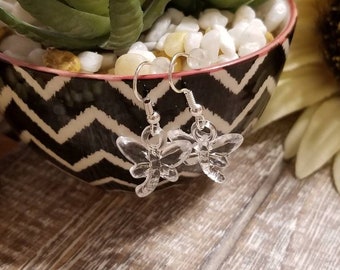 Clear Dragonfly Earrings