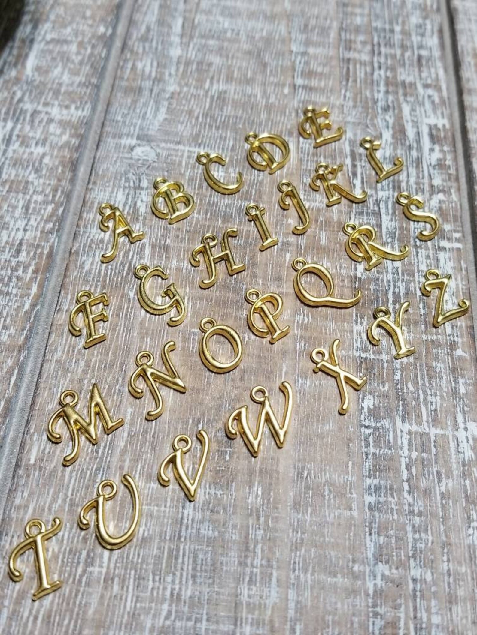 Gold Plated Letter Initial Charms Alphabet Charms Monogram Etsy
