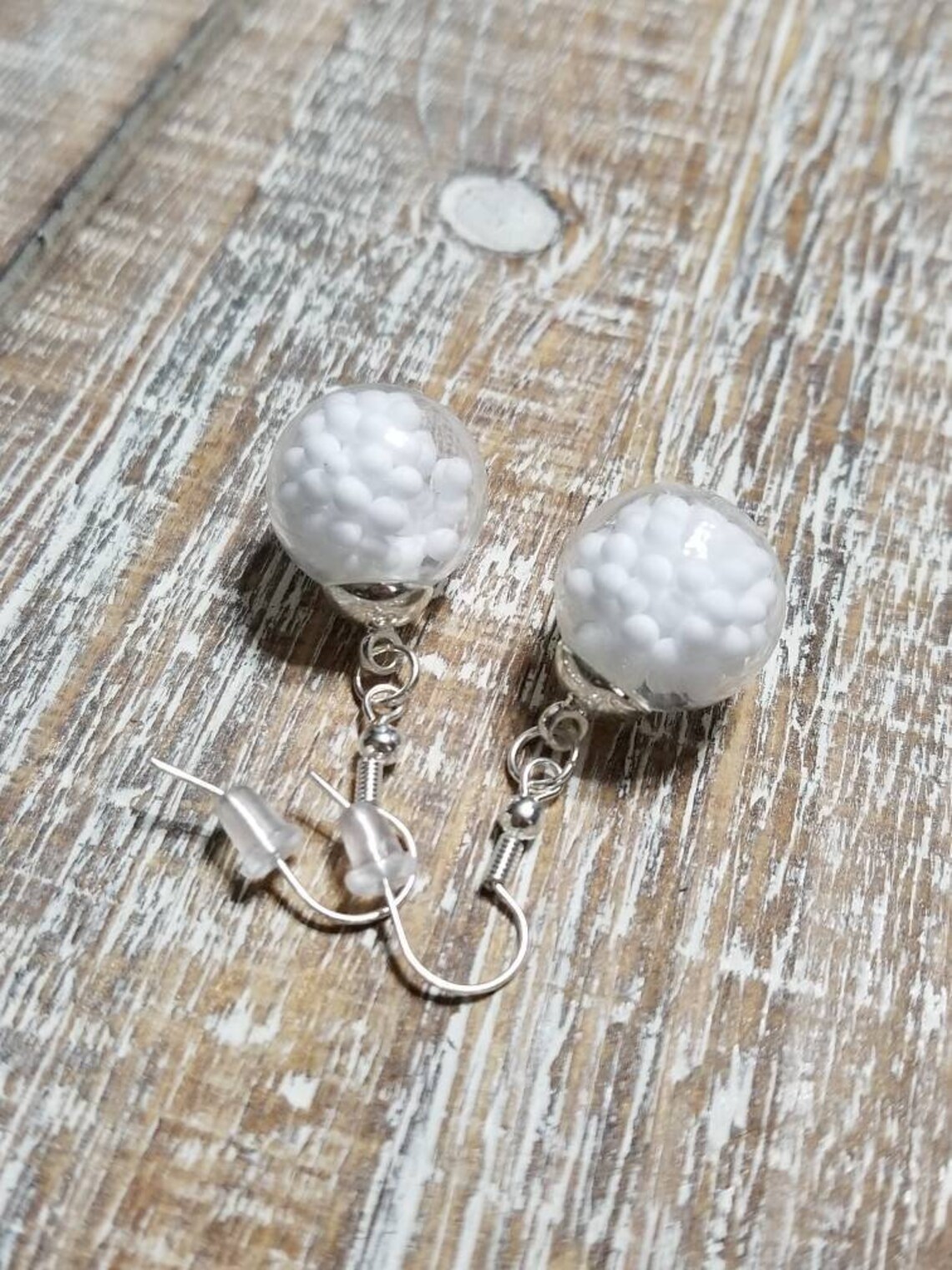 Snow Globe Earrings Snowglobe Earrings Winter Earrings Snow | Etsy