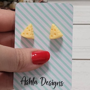 Cheese Stud Earrings, Cheese Post Earrings, Cheese Earrings, Cute Cheese Earrings, Sliced Cheese Earrings, Earrings for Foodies