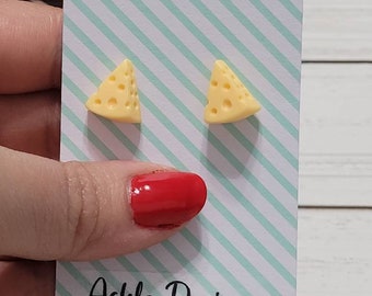 Cheese Stud Earrings, Cheese Post Earrings, Cheese Earrings, Cute Cheese Earrings, Sliced Cheese Earrings, Earrings for Foodies